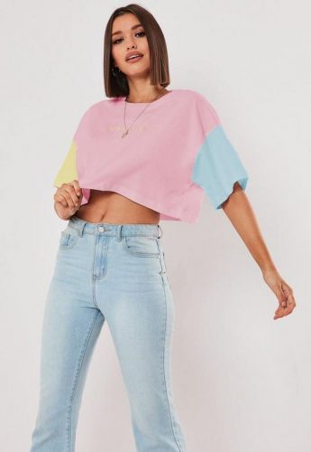 color block casual wear tops
