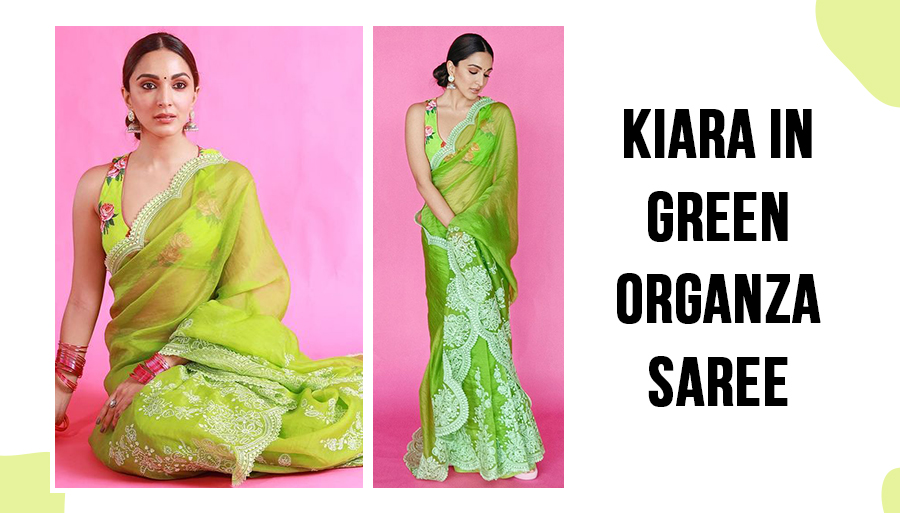 kiara advani in organza saree