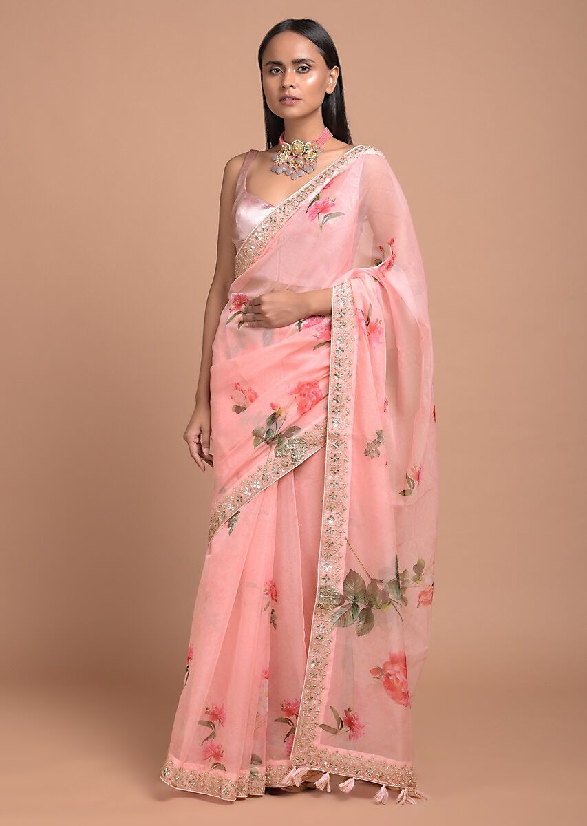 floral saree