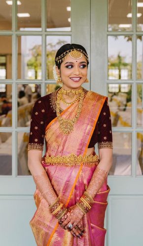 South Indian bride in a traditional saree