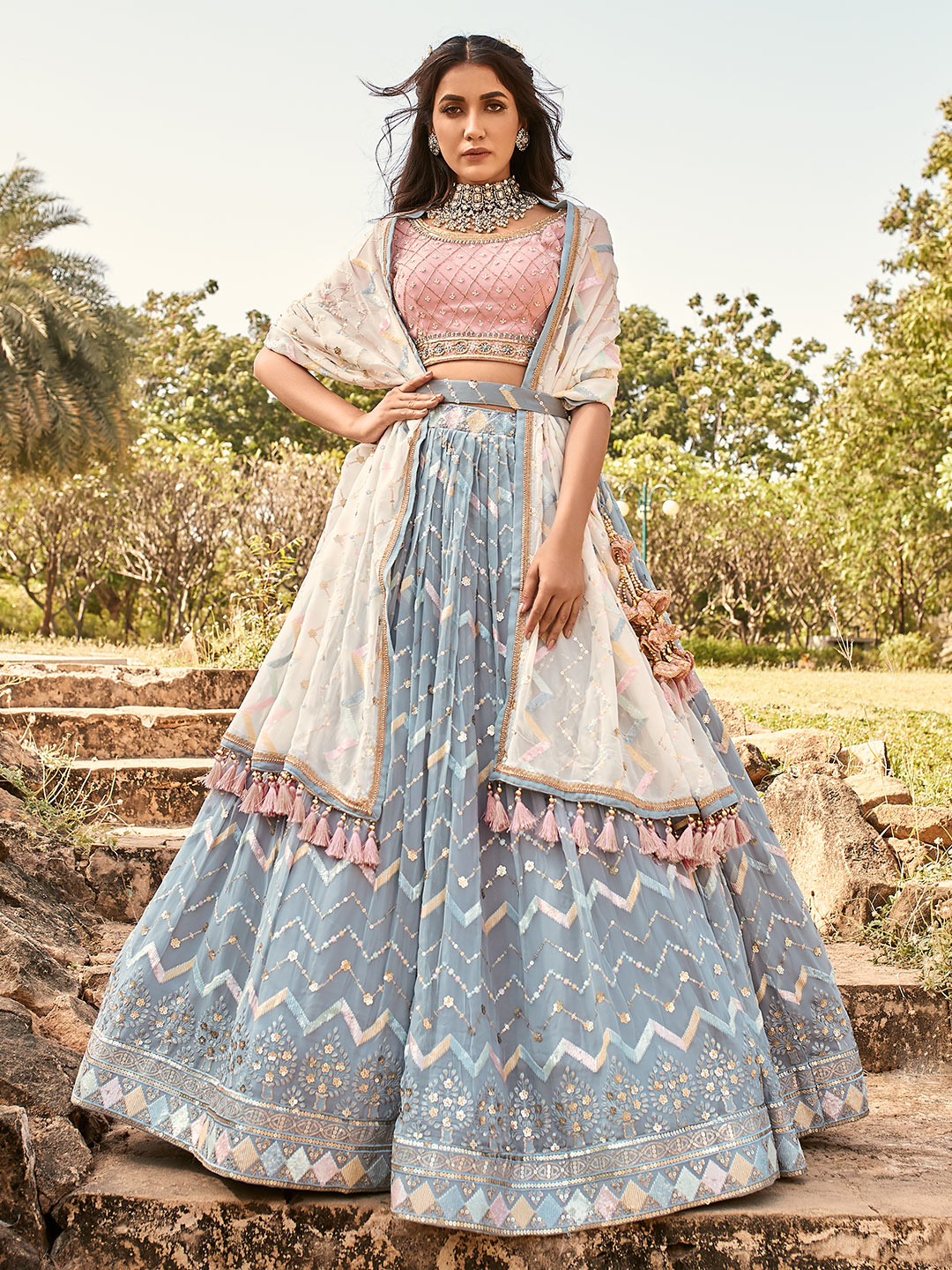 pastel lehenga design