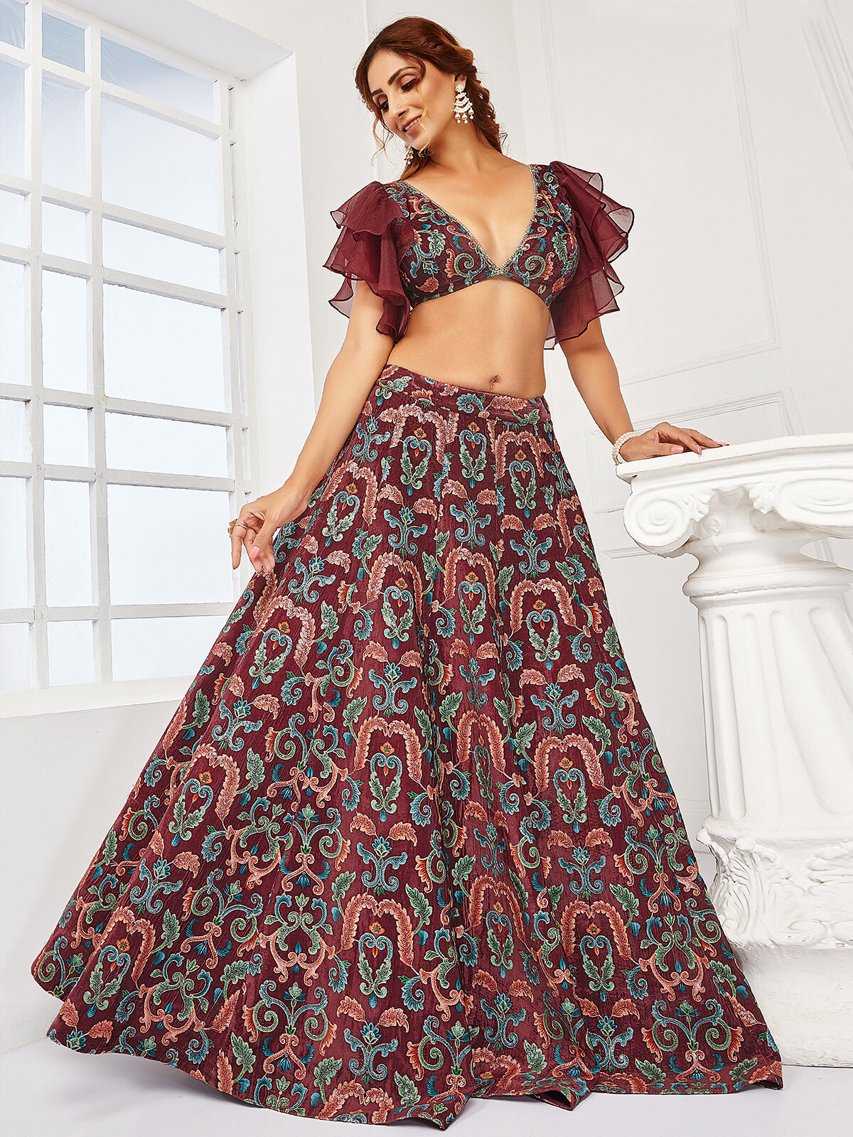 Printed lehenga choli for 25 year girl