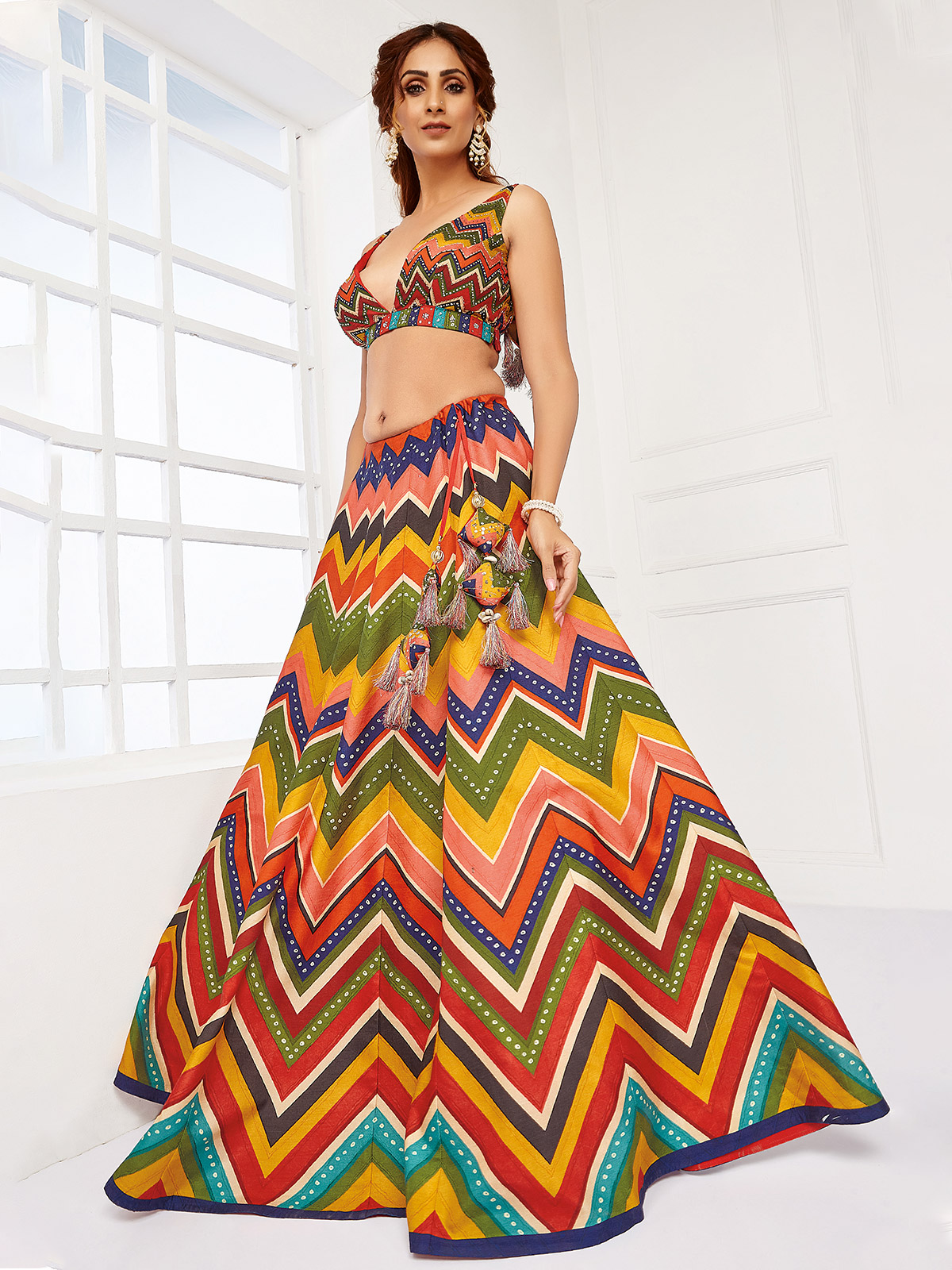 Chevron Print Lehenga Choli