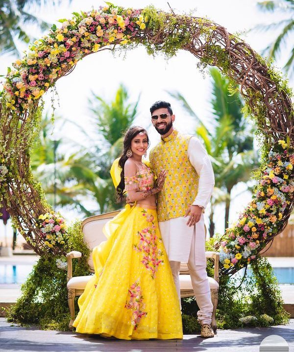 couple haldi outfit
