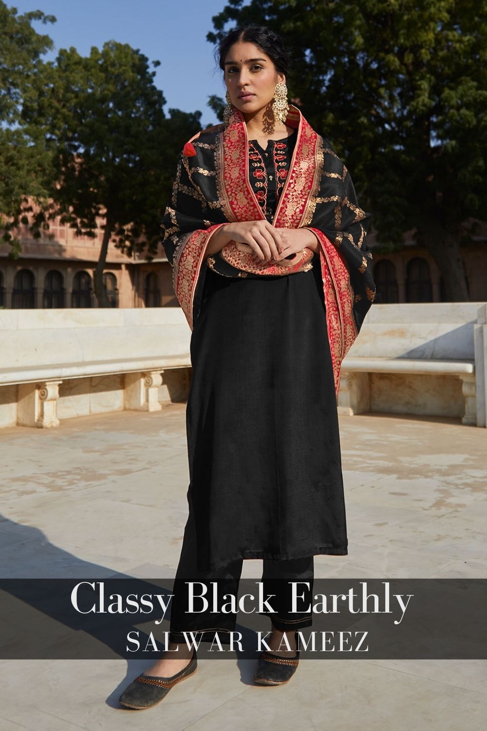 black salwar kameez for wedding