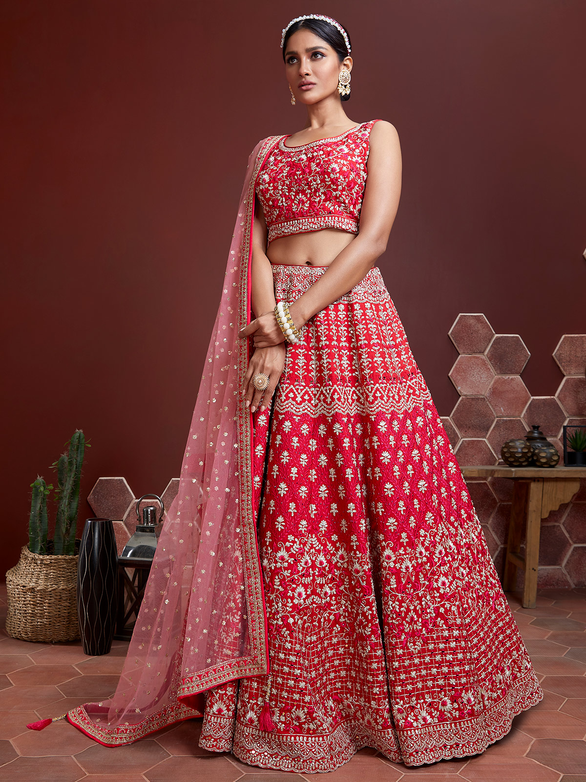 handwork bridal wear lehenga