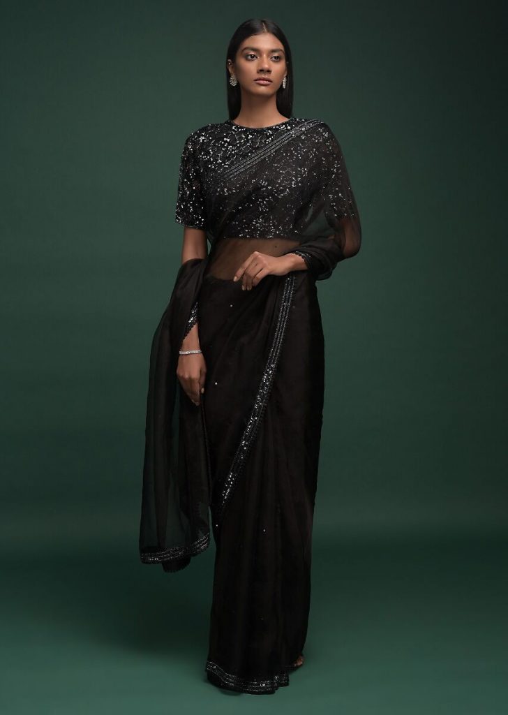 Sequins Work Saree Borders