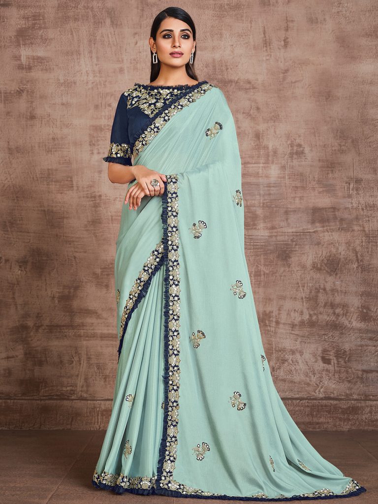 Mirror Work Saree Borders
