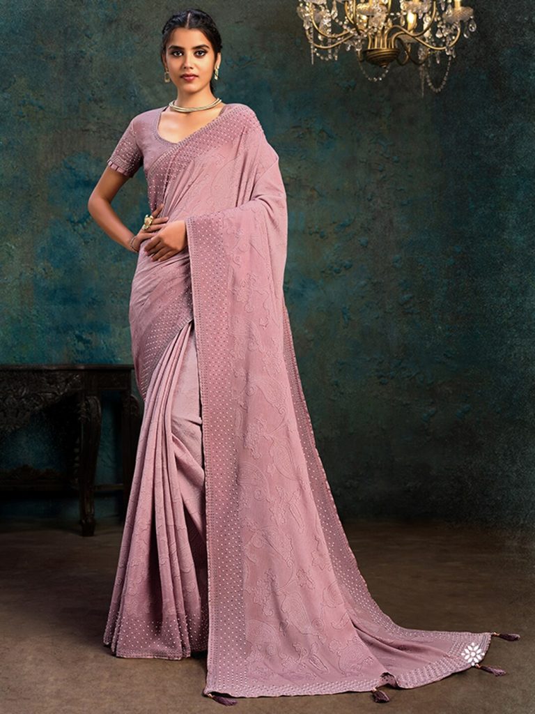 Pearl Work Saree Design