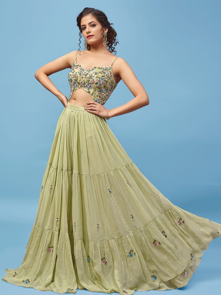 Green suit for mehendi