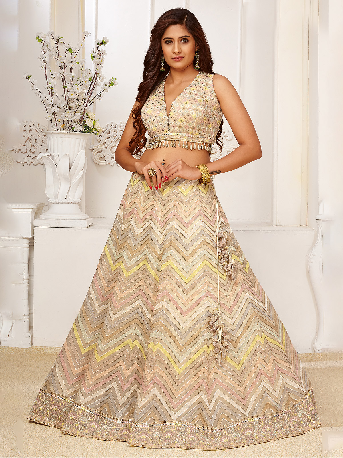 metallic lehenga