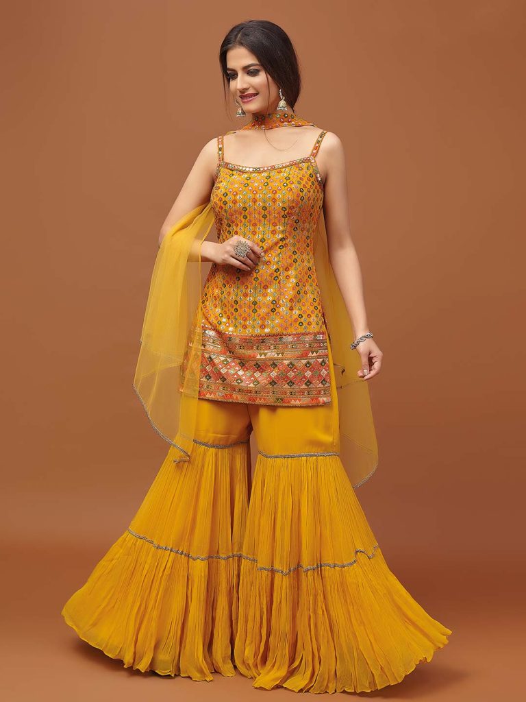 Yellow Sharara Suit