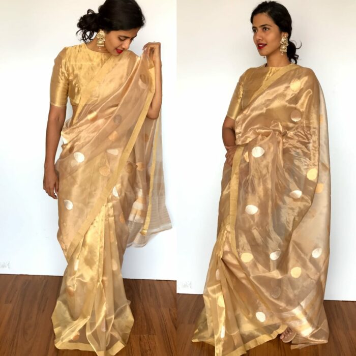 easy to wear tissue saree