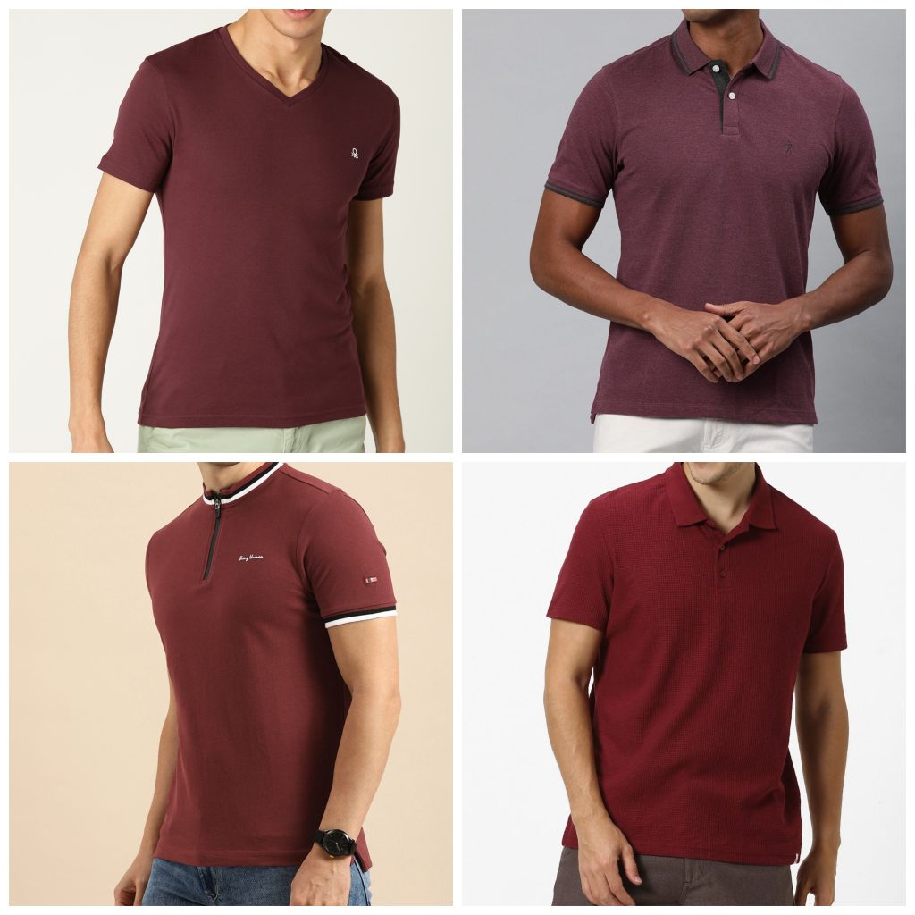 maroon t shirt for men