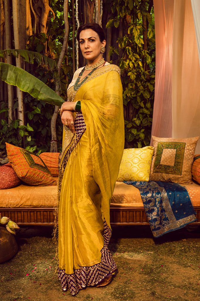 wedding olive tissue silk saree