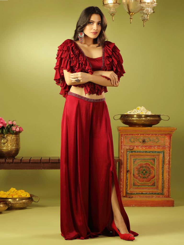 Valentines day red palazzo set