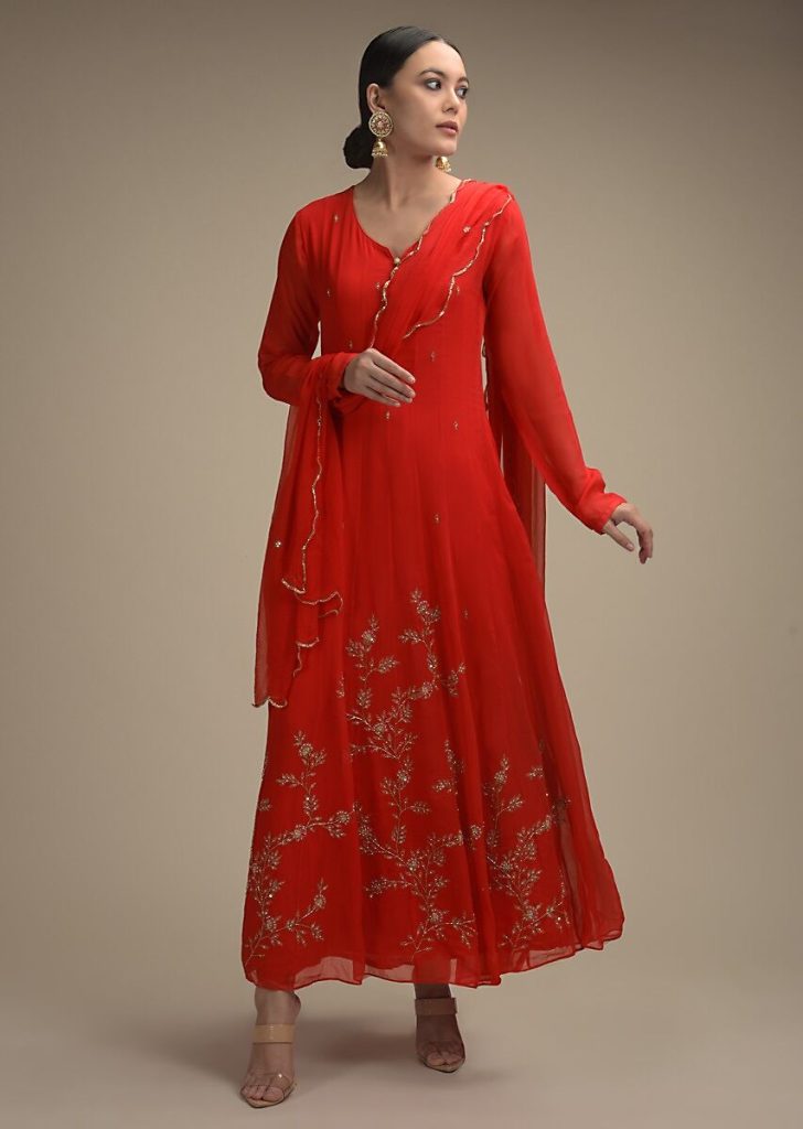 Red Anarkali