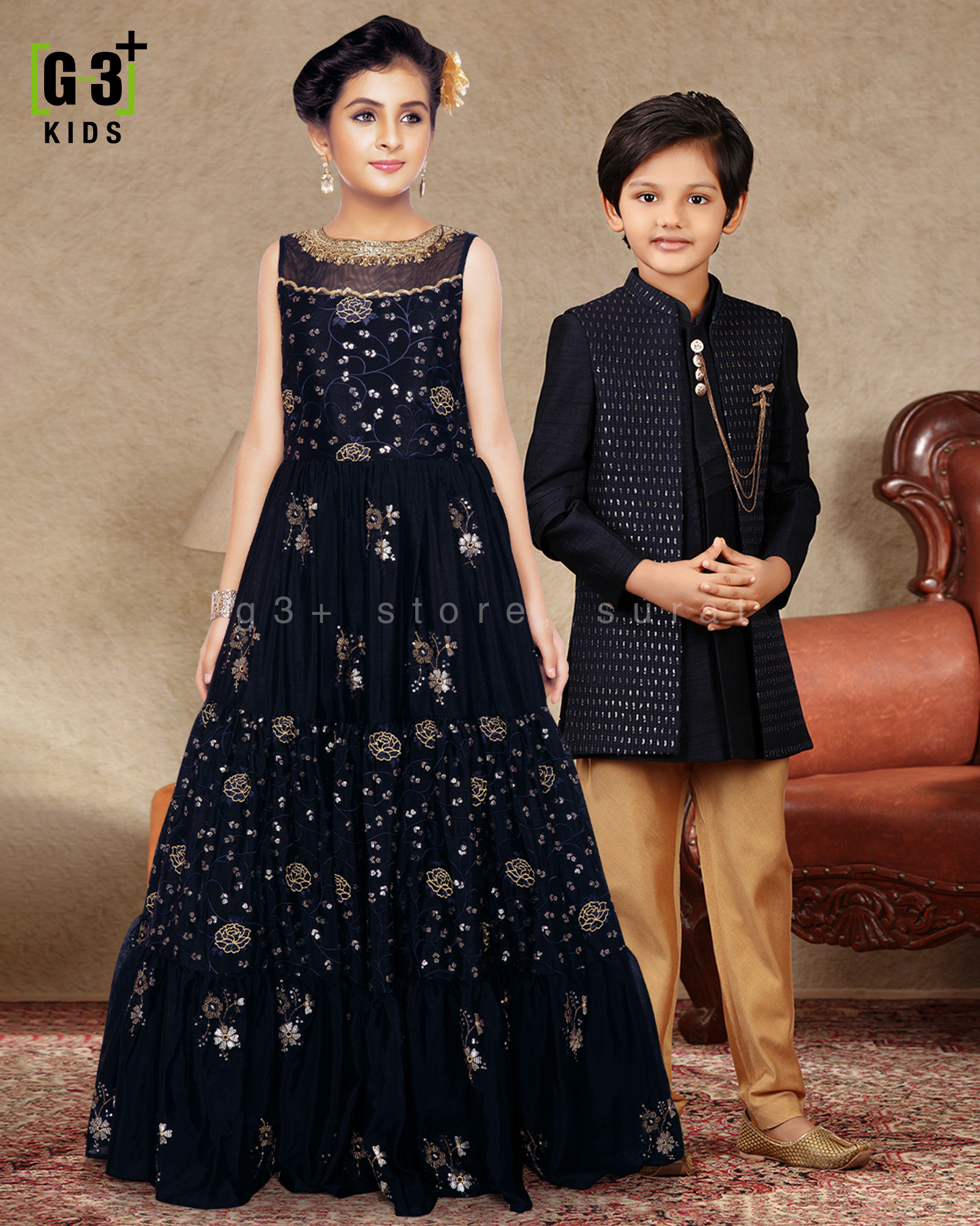 floral sherwani and indowestren