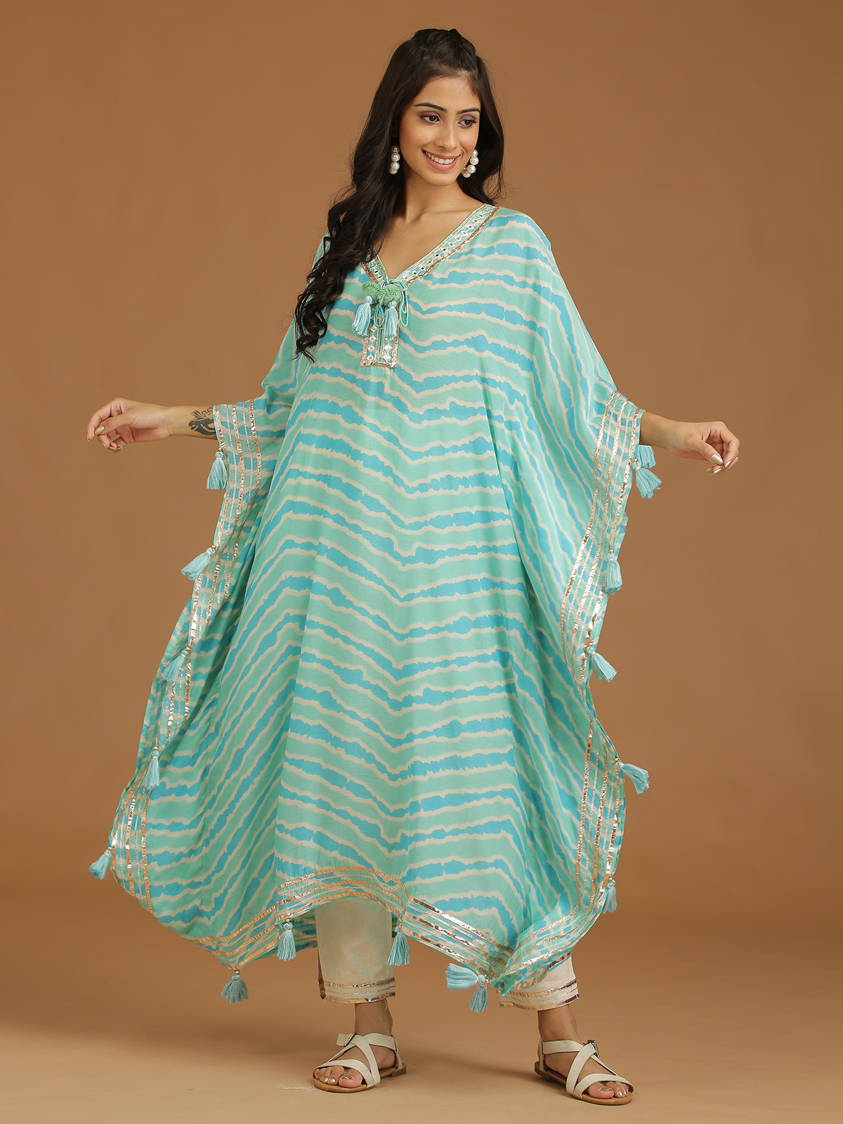 Dopamine dressing with Kaftan Style Pant Suit