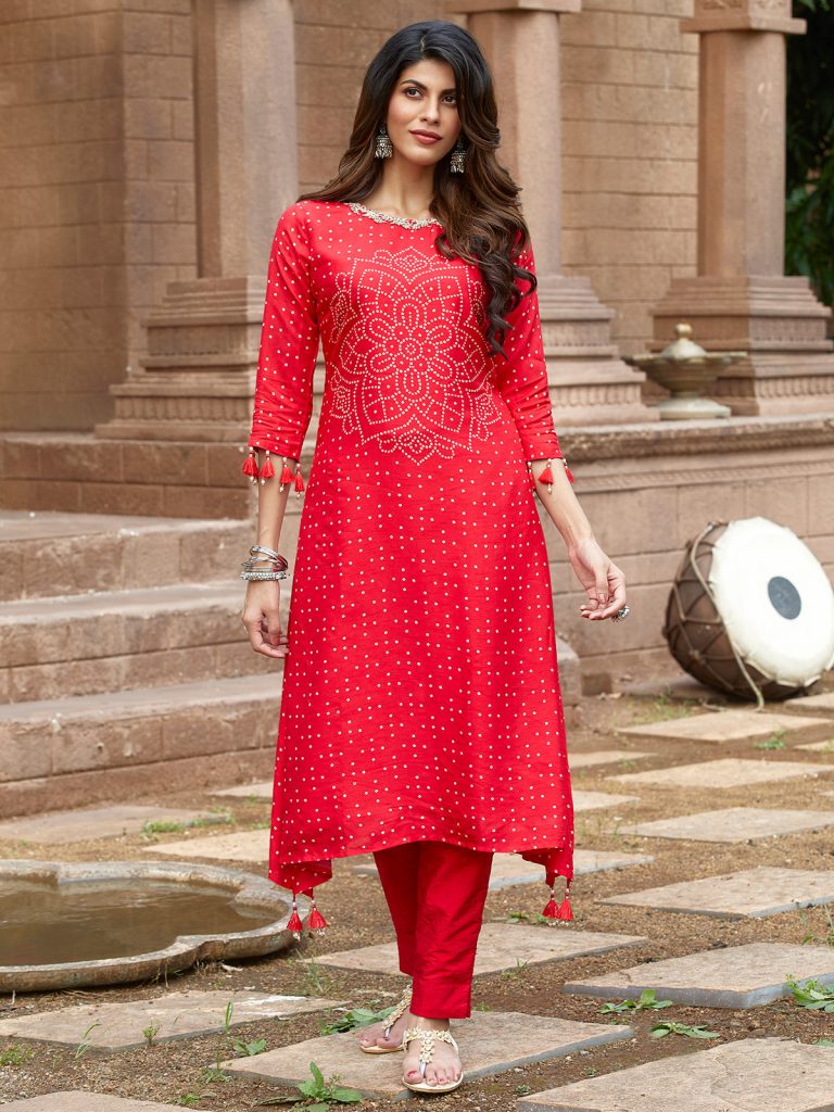Latest red kurti
