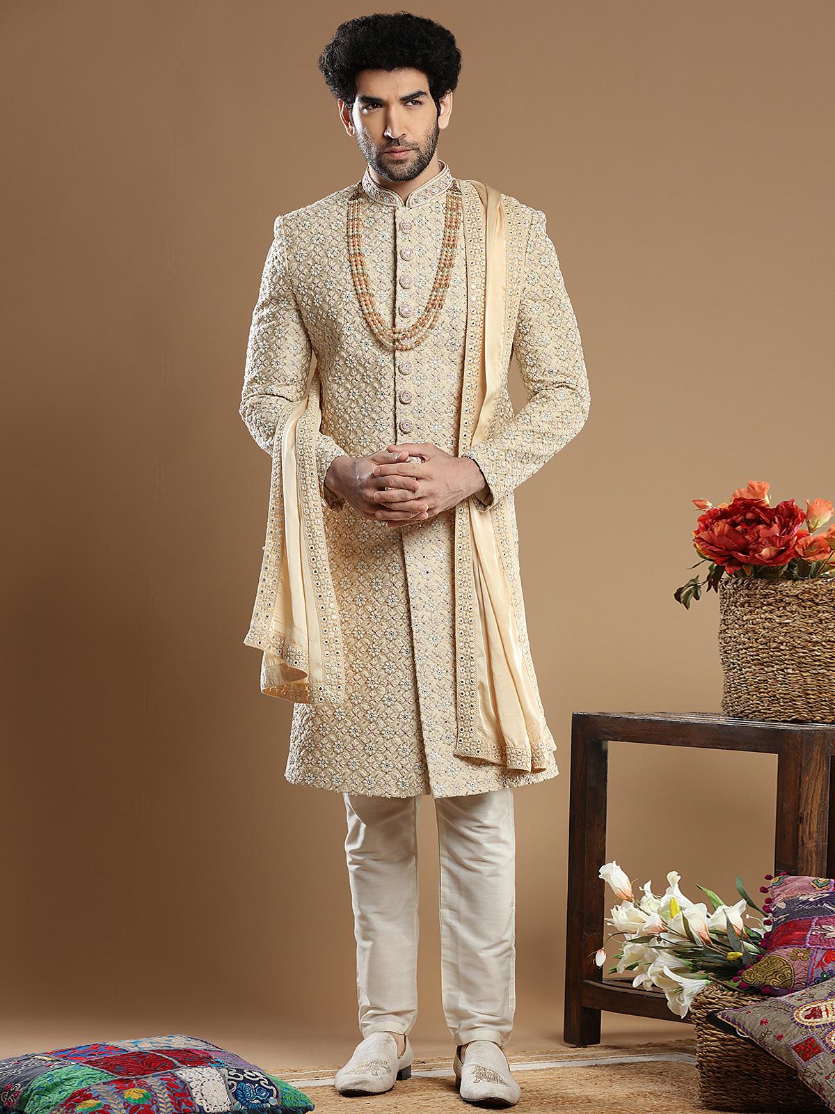 embroidered indowestern for men