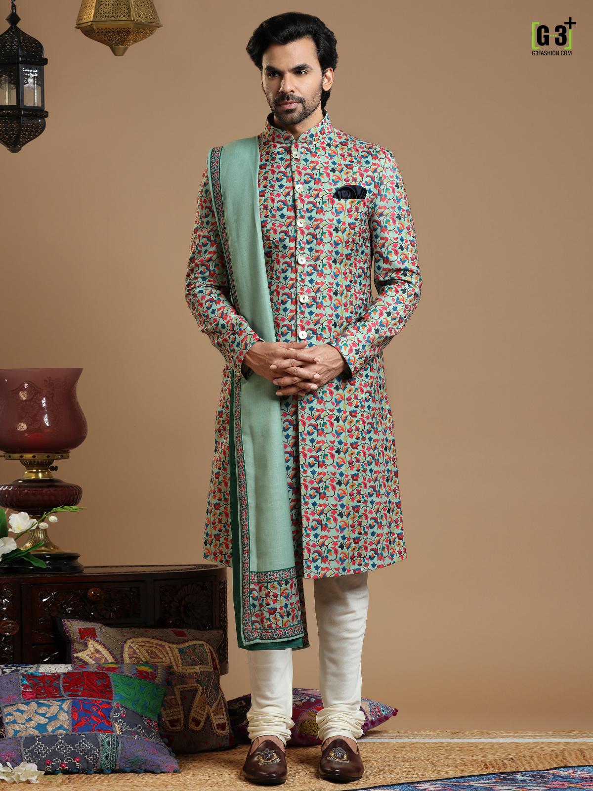 pashmina indo-western sherwani 
