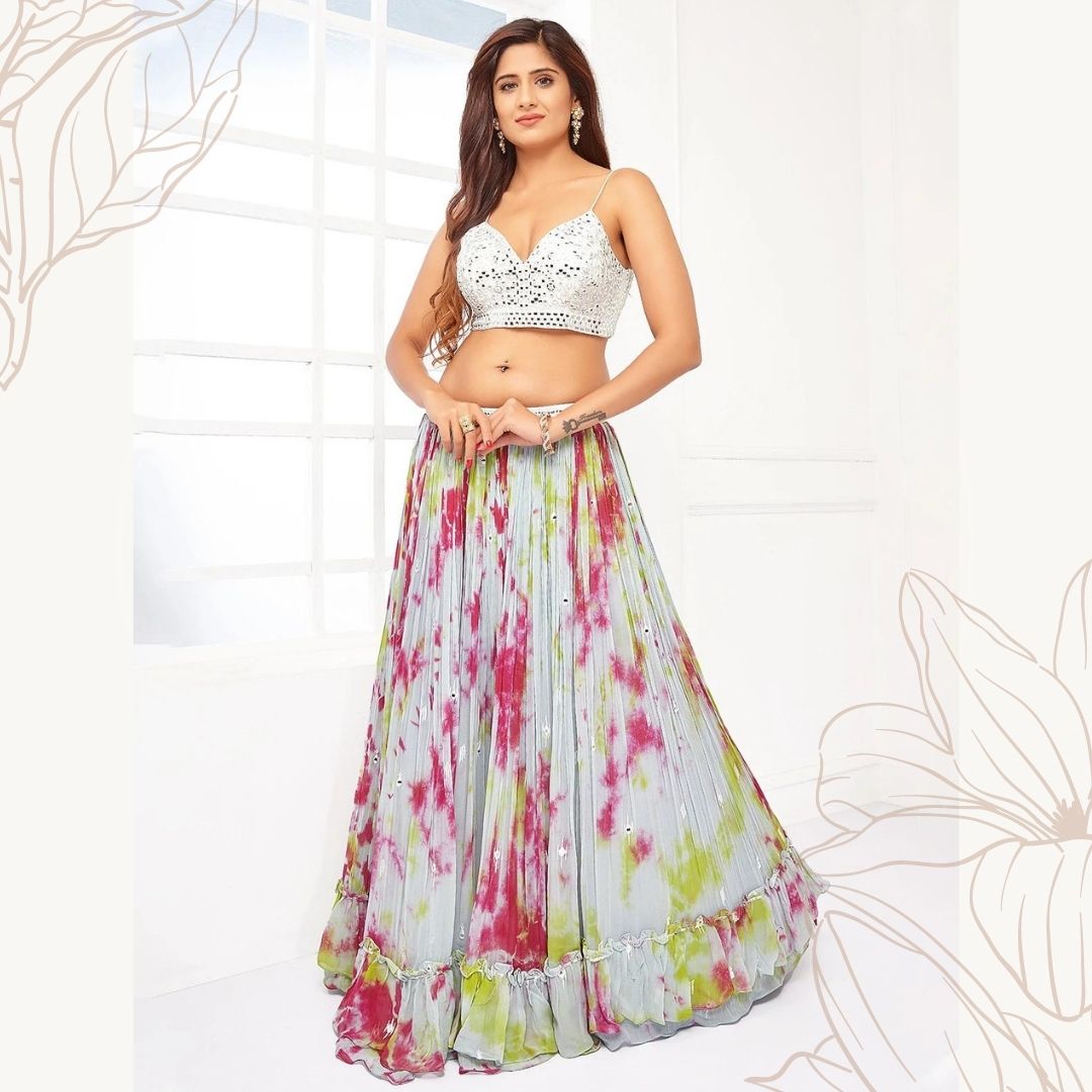 tie and dye lehenga