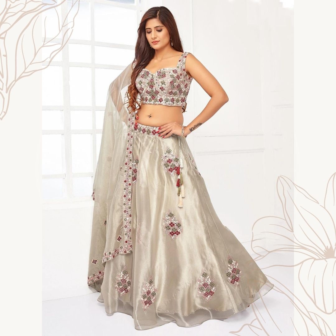 organza lehenga choli designs 2022