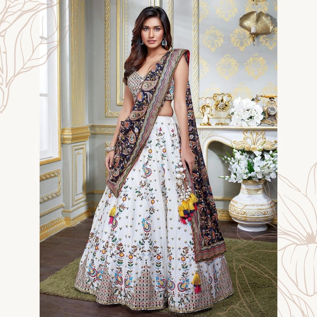 white lehenga