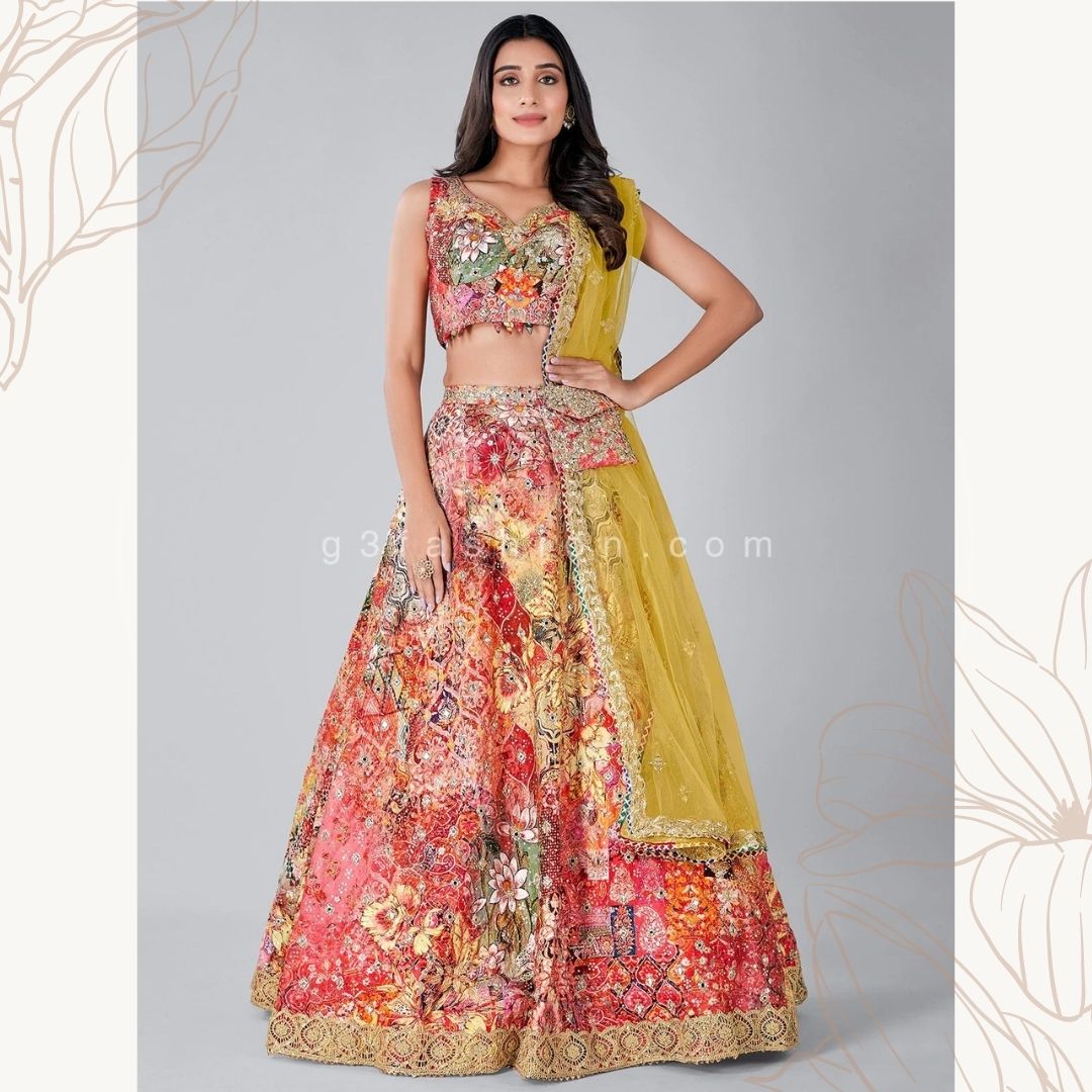 floral lehenga