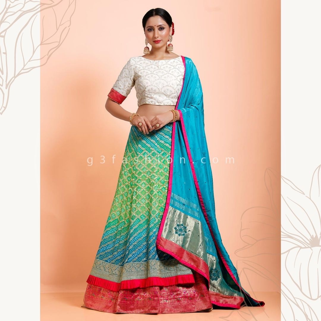 bandhej lehenga
