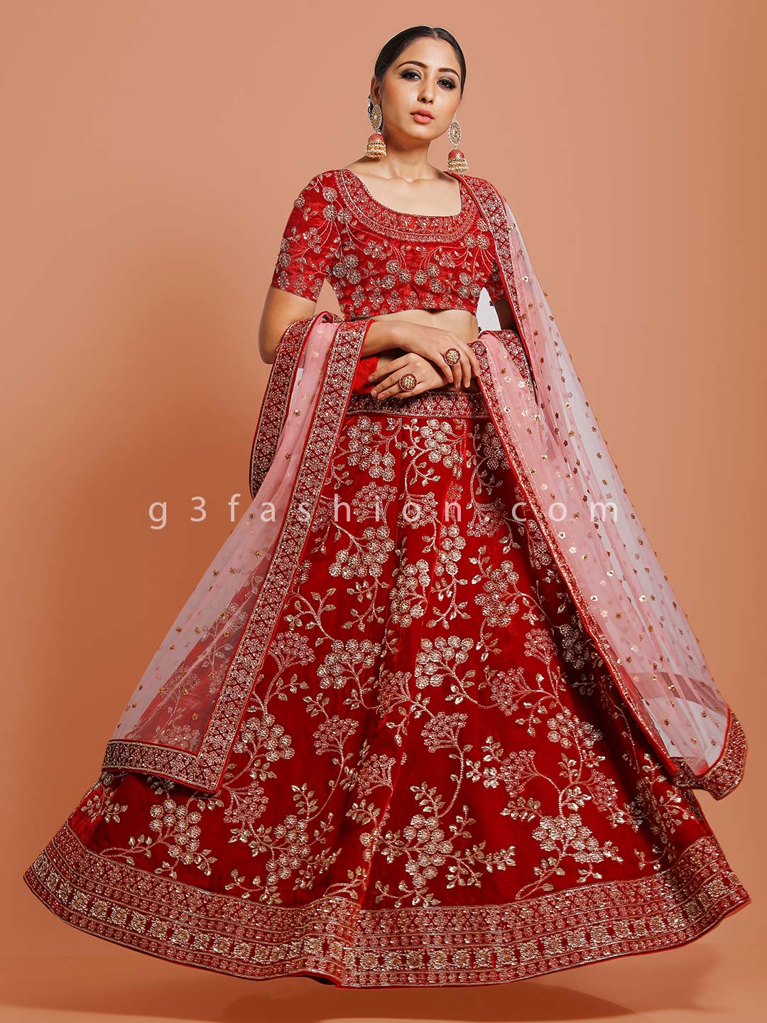 Velvet wedding lehenga choli