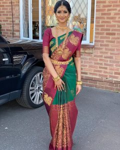 south style pleated saree