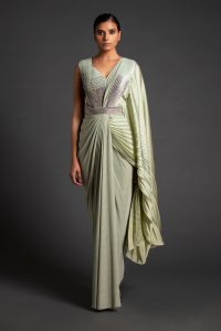 creased pleat pallu