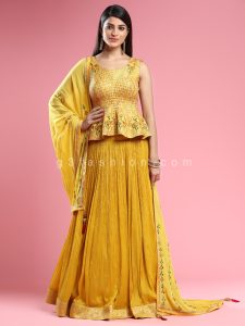 peplum top with lehenga