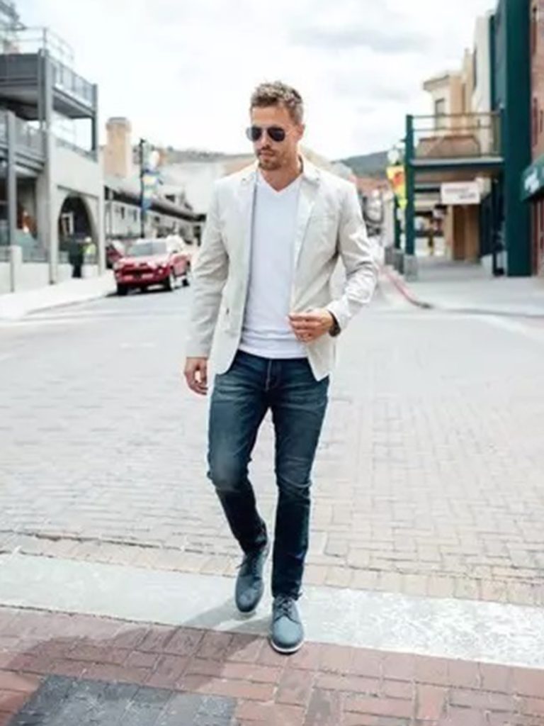 White Blazer with T-Shirt