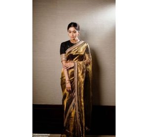 A Metallic Saree - Gold saree