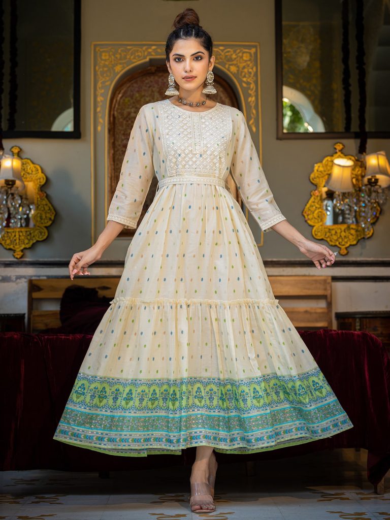 Long Kurti dress in Ethnic style for holi