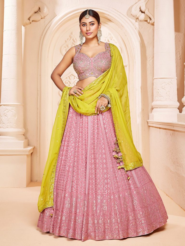 Sequins Lehenga Choli in Translucent Sequins
