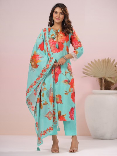 Dominant Floral Print Kurtis in Trend 2024