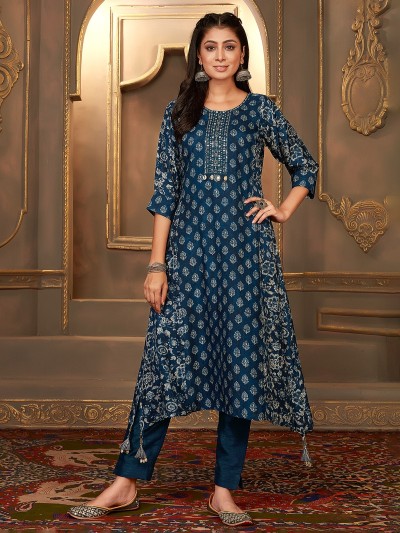 Indigo Printed Kurta Palazzo Sets