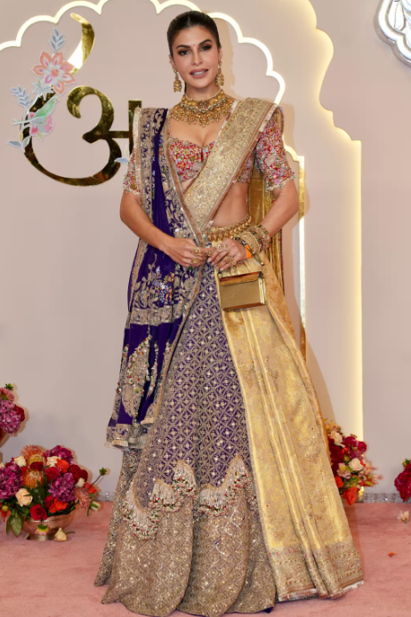 Jacqualine Fernandes in a Lehenga and Saree Drape