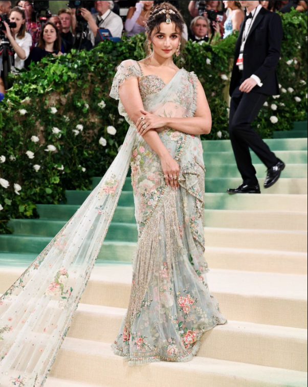 Alia Bhatt in Floral Ready to Wear Saree at Cannes
