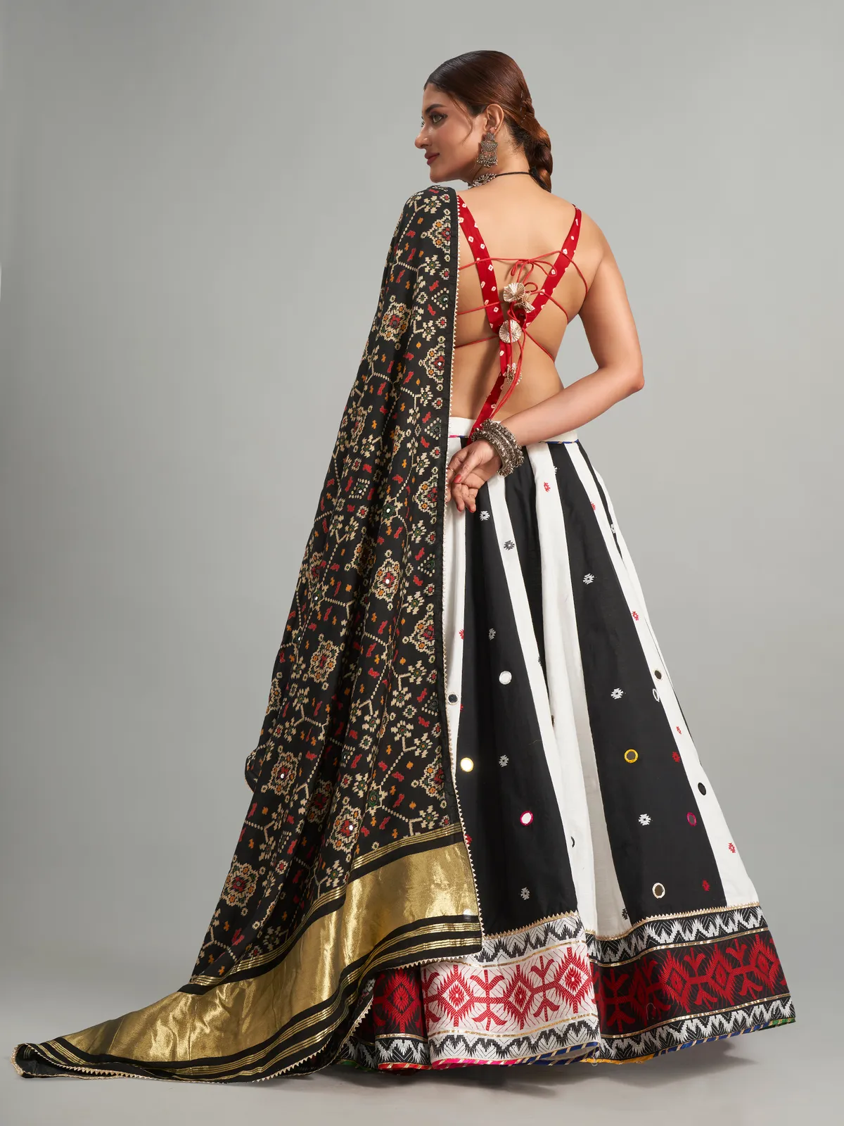 Stylish Choli Design in Long Yoke and Backless Pattern