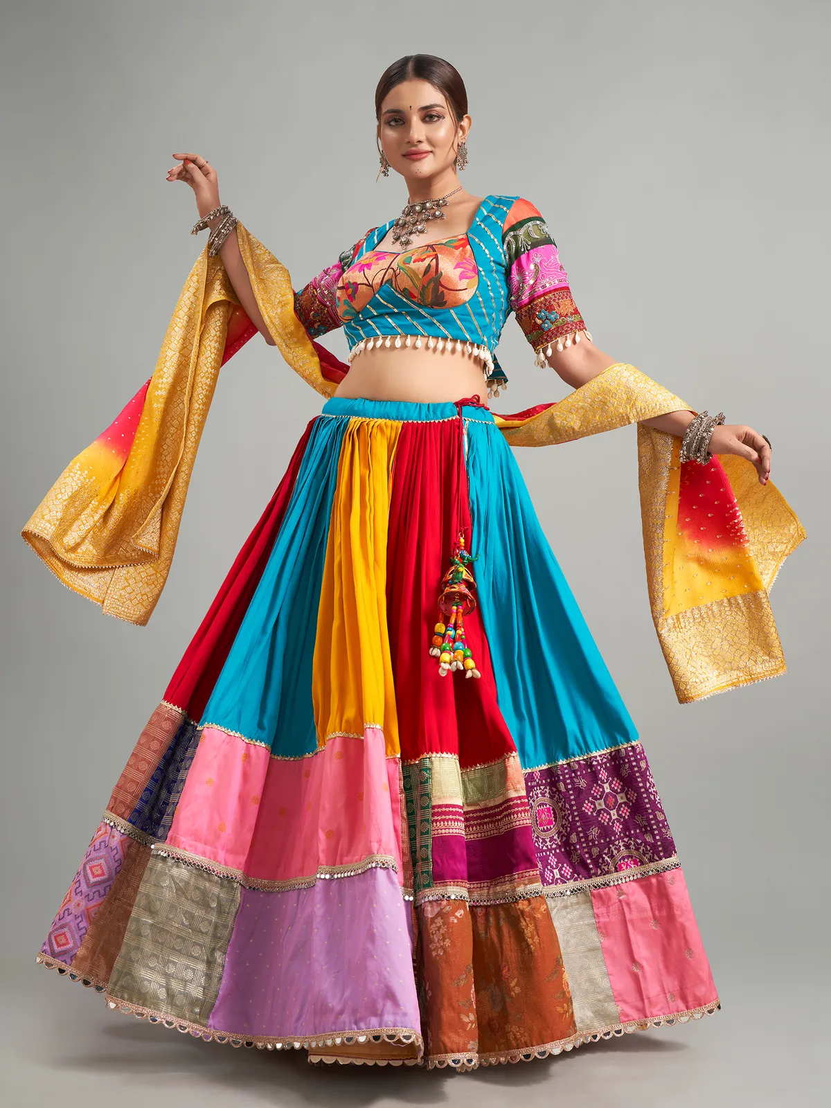 Navratri Kalidar Lehenga in Different Kali Fabrics