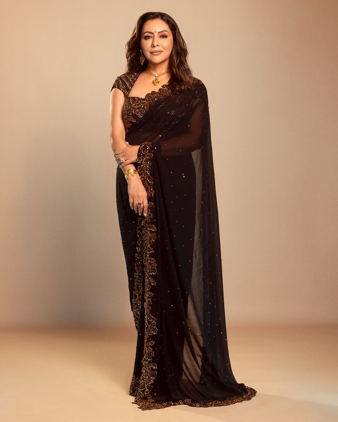 Party wear saree styled by Celebs at Diwali Party