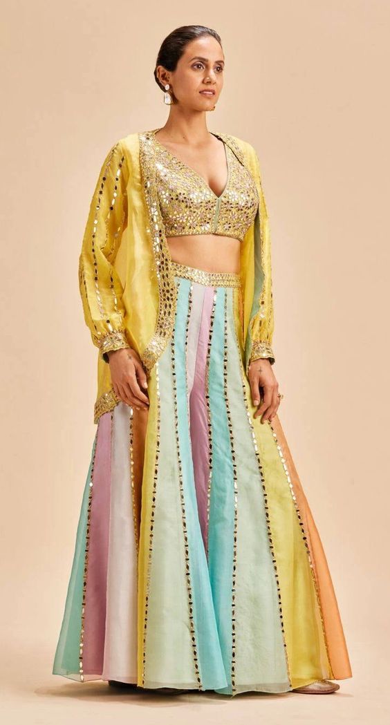 Kurta Sets with Mirror work for Haldi