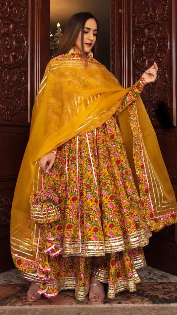 Anarkali Suits or Flared Kurta & Palazzo for haldi