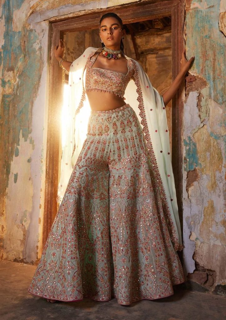Sharara Suit with Cape Dupatta