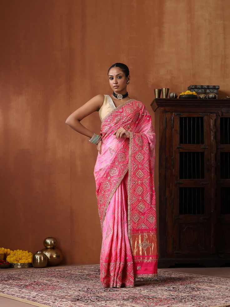 Gajji Silk Saree in different styles 